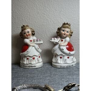 Very‎ RARE VTG OLD Queen of Hearts S & P Shakers Nursery Rhyme Figurine